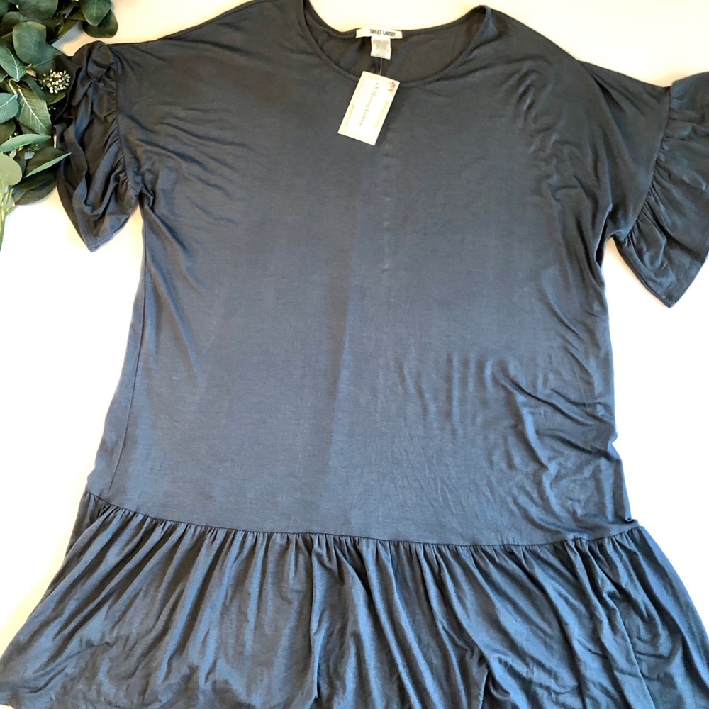 Sweet Lindsey ruffle tunic 3X